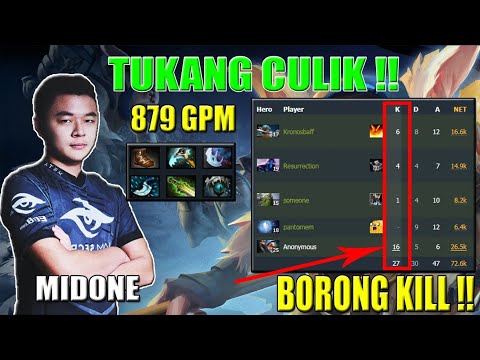 MidOne Meepo 16 Kill Full slot item !! Serasa 1 vs 5 cuy !