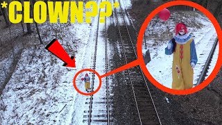 (omfg) you won&#39;t believe what my drone caught on camera / Scary Killer Clown sighting!!