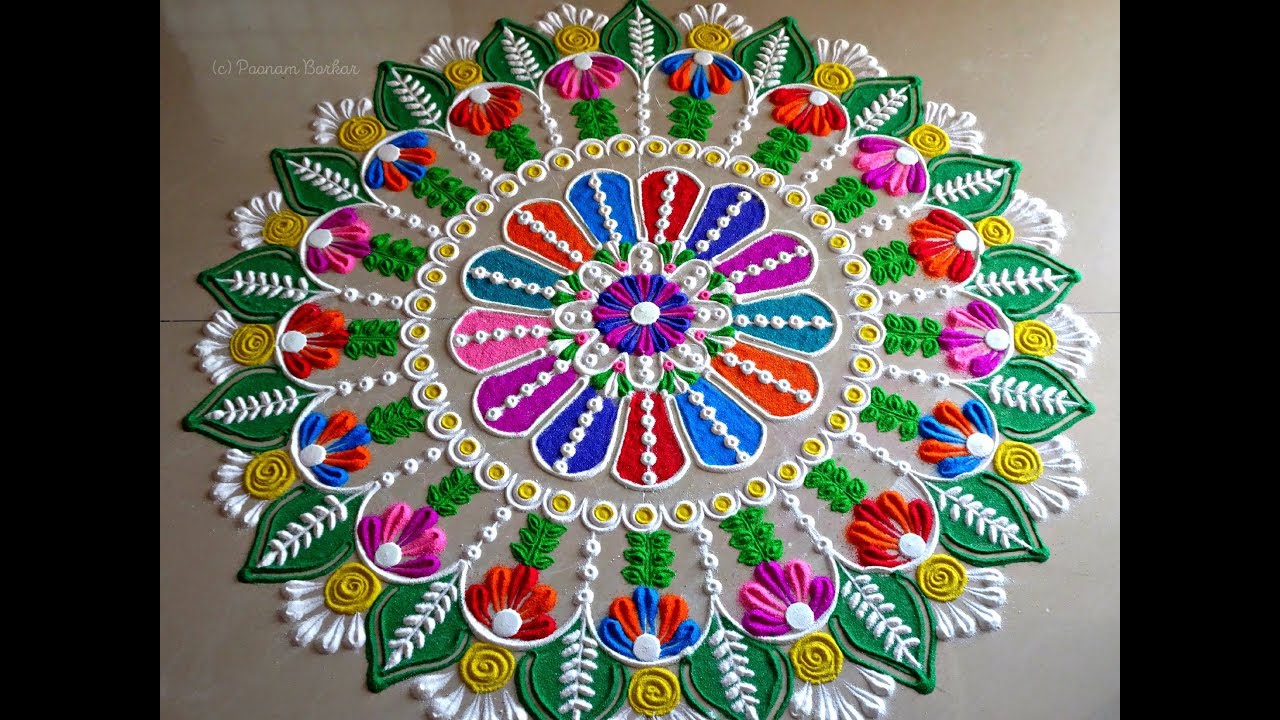 Big and easy rangoli designs for festivals by poonam borkar