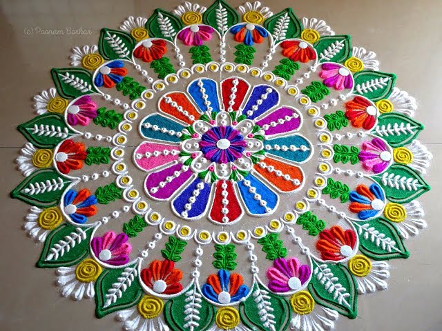 Big and easy rangoli designs for festivals by poonam borkar