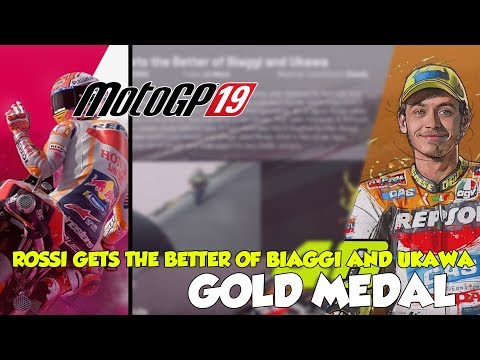 MotoGP 19 Rossi Gets The Better Of Biaggi And Ukawa Gold Medal (Historical Challenge)