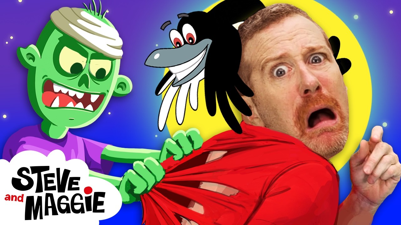 Spooky Halloween House with Steve and Maggie | Wheels on the Toy Bus | Potty Training Song for Kids