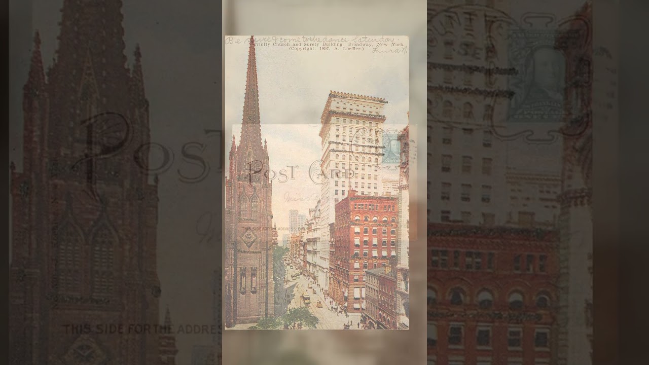J. Koehler Undivided Back Postcard, Trinity Church, NYC, 1907 Video