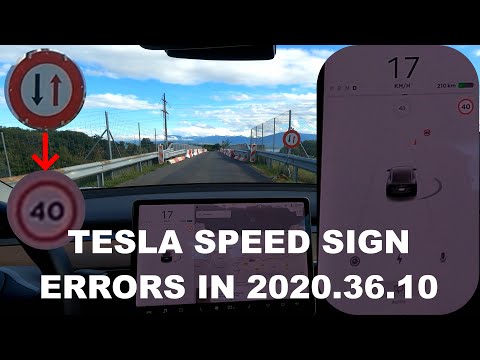 Tesla errors in speed sign recognition on version 2020.36.11 (Switzerland)
