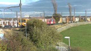 preview picture of video 'Tyne and Wear Metro-Metrocars 4037 and 4083 passing Boldon East Junction'