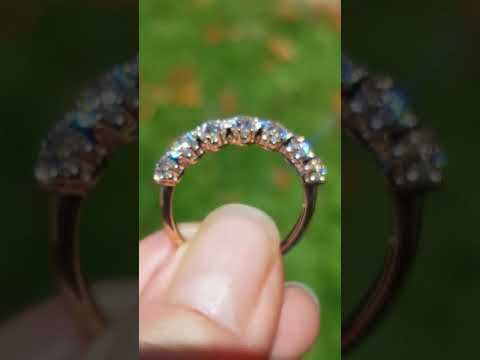 Aster 7-Stone Rose Gold Ring with OEC Classique Moissanites