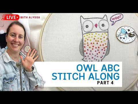 ABC Stitch Along Pig embroidery - part 1 - Live with Alyssa