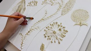How to Paint Stunning 3D Textured Art with Golden highlights | Easy DIY techniques