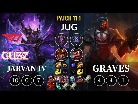 T1 Cuzz Jarvan IV vs Graves Jungle - KR Patch 11.1