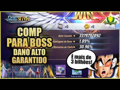 GARANTA MAIS de 3 BILHÕES de DANO no BOSS da LEGIÃO com a COMP CERTA! Saint Seiya Awakening