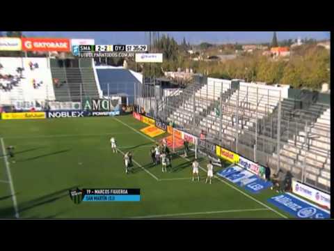 Gol de Figueroa. San Martín SJ 2 - Defensa y Justicia 2. Fecha 14. Primera División 2015. FPT.