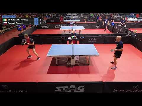 MCKIRGAN Rodney vs DANAJ Tomas - Championnats d'Europe Vétérans 2022 tennis de table Rimini