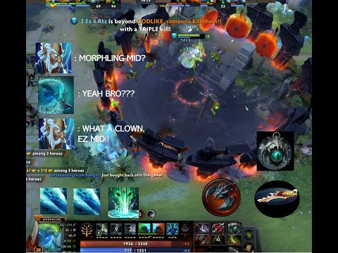 Morphling Mid [28/4/9] New Meta!!  1 vs 5. Toxic team!!!! Divine rapier? Really?