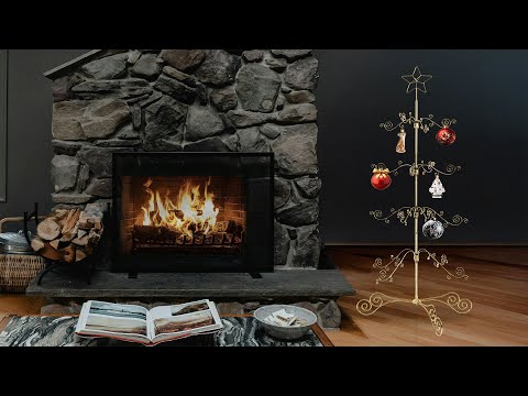 HOHIYA 3 Ft Wrought Iron Ornament Display Tree with 56 Hooks Gold Christmas Ornament Stand Alternative Christmas Tree for Glass Baubles Hallmark Keepsakes and Holiday Collectibles video