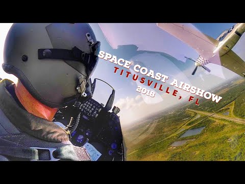 Over the Shoulder Cockpit View - F-16 Viper Demo - Titusville, Florida 2018