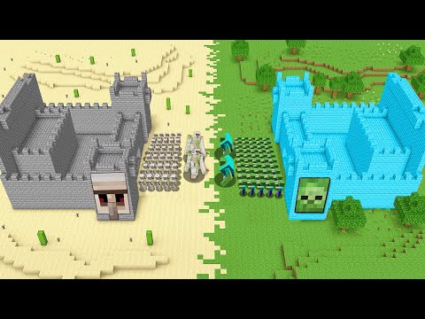 GOLEM STEVE - Minecraft Golem Castle vs Zombie Castle Animation How To Play