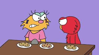 Elmo gets upset over a rock animation