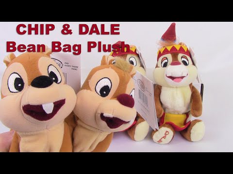 Disney CHIP 'N' DALE Bean Bags (Set of 2 pairs) Stuffed Plush Value Toy Review - BBToyStore.com