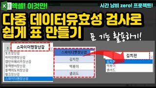 엑셀 이것만! 다중 데이터유효성 검사, 상/하위 개념 아십니까? 목록이름과 표이름을 반드시 매칭해야 합니다!
