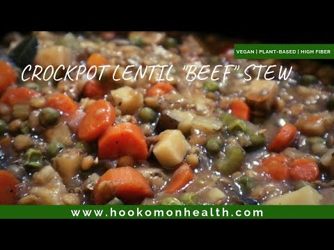 Crockpot Lentil "Beef" Stew | Vegan | Plant-based |...