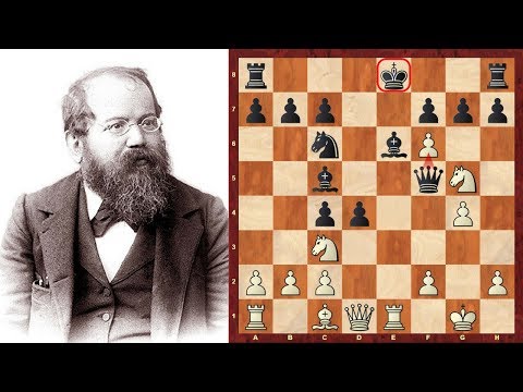 First World Chess Champion: William Steinitz "Austrian Morphy" - beautiful attack vs Meitner 1860