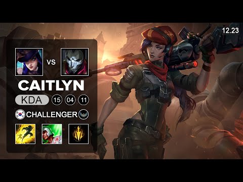 Caitlyn vs Jhin ADC - KR Challenger - Patch 12.23 Season 12