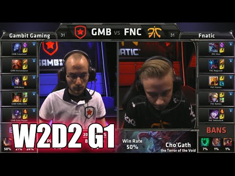 Gambit Gaming vs Fnatic | S5 EU LCS Summer 2015 Week 2 Day 2 | GMB vs FNC W2D2 G1 Round 1