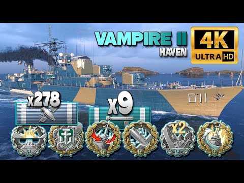 Destroyer Vampire II on map Haven, 249k damage - World of Warships