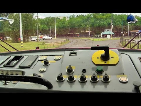 Tatra T4D Cabview/Führerstandsmitfahrt in Oradea  Pod CFR  - Casa de Cultura [Rain Edition]
