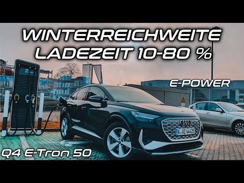AUDI Q4 50 eTron Sportback Test Winterreichweite & Ladezeit 10-80 % Elektroauto #audi #elektroauto