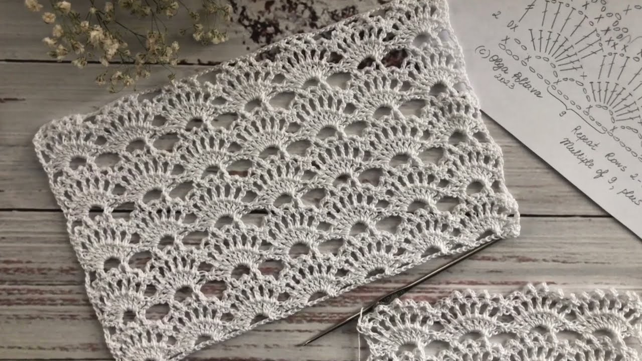 How to Crochet an Easy Lacy Shell Stitch with Thread, Step-by-Step Crochet Tutorial