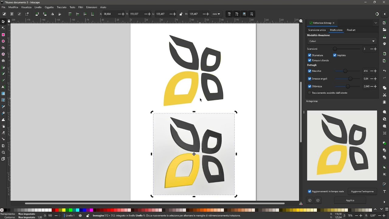 Videoguide - Tracing Raster Image in Inkscape, From Pixel to Scalable Vector Graphics SVG and 3D
