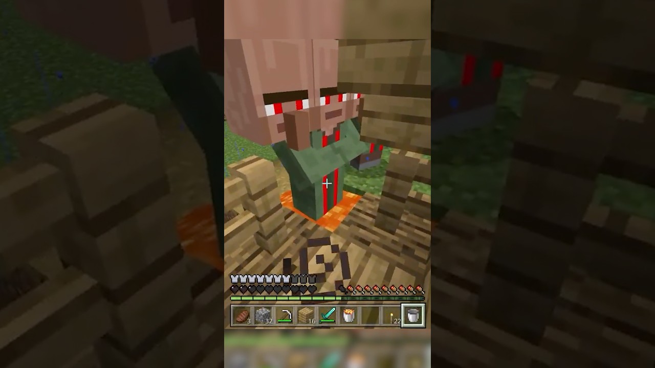 頭が3つある最恐の村人がやばい… #shorts 【マインクラフト/Minecraft/マイクラ】