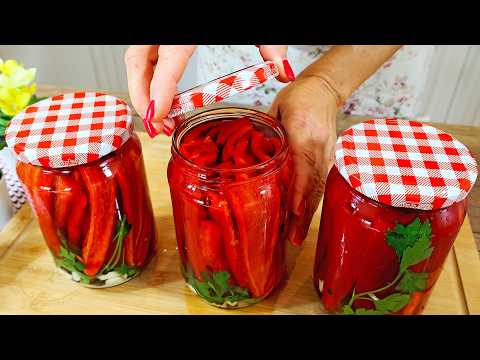 fresh peppers will not spoil for years if you preserve them like this! winter salad!