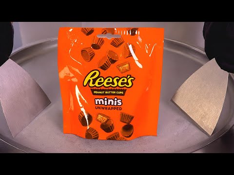 Reeses Mini Peanut Butter Cups — Ice Cream Rolls | ASMR