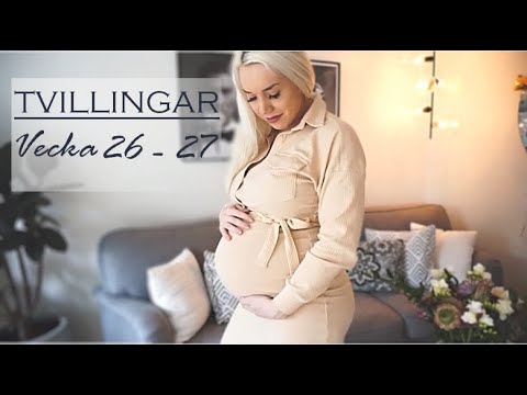 GRAVID VECKA 26-27 Enäggstvillingar! R får inte följa med in.. |Gravid vecka för vecka|