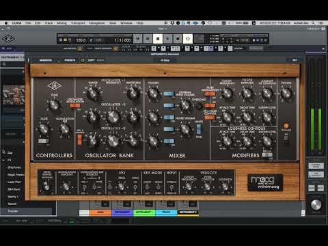 UNIVERSAL AUDIO LUNA  minimoog Presets check