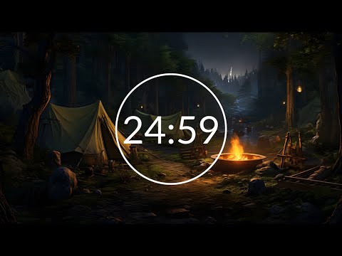 4-Hour Fantasy Focus Pomodoro 🎵 LoFi Beats 🎵 25/5 Timer: Adventuring Party Campsite