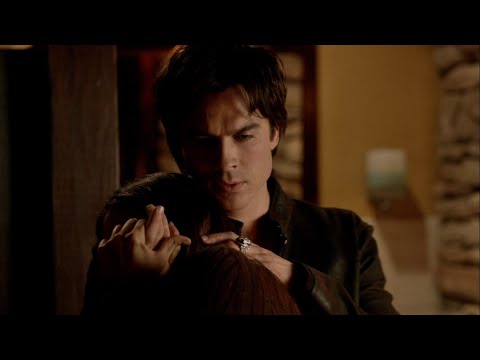 TVD 4x2 - Elena feeds on Damon. 
