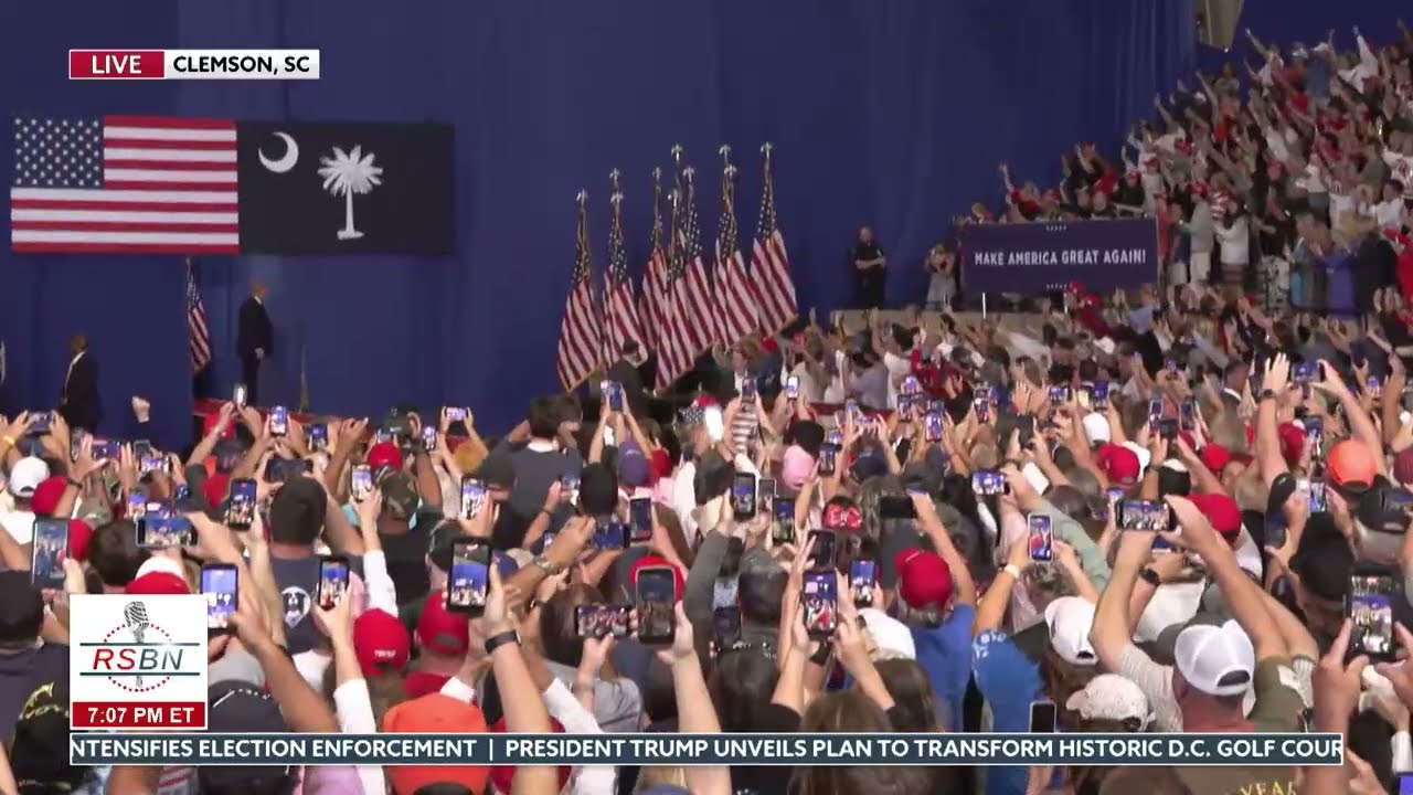President Trump Walks Out to Thunderous Applause at Clemson, SC Rally - 10/21/2026