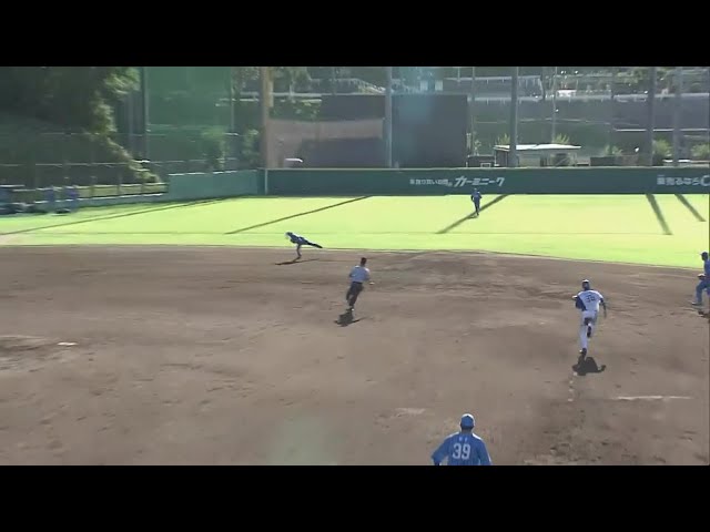 【ファーム】最後はファインプレー!! ライオンズ・滝澤夏央の素早いスローでゲームセット!! 2023年8月24日 埼玉西武ライオンズ 対 北海道日本ハムファイターズ