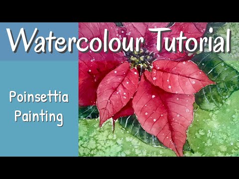 Poinsettia Watercolour Painting Tutorial