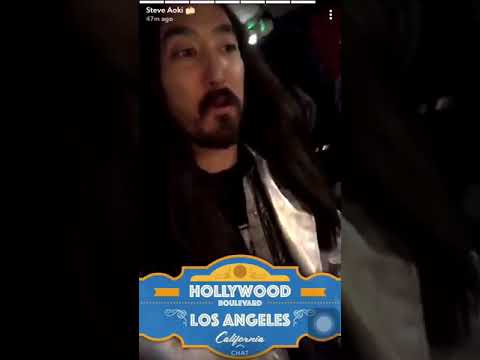 Steve aoki x Lauren jauregui recording all night video