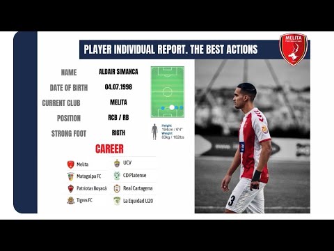 Aldair Simanca Pena - central defender - season 2024/25 Melita FC Premier league Malta