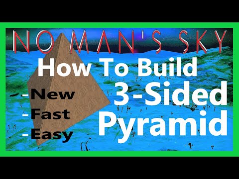 How to build a Perfect 3-Sided Pyramid - NMS Glitch Building - #nomanssky #glitchbuilding #pyramid