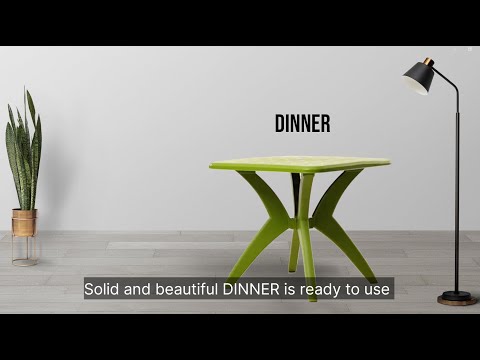 Dinner with oak plastic table chair set