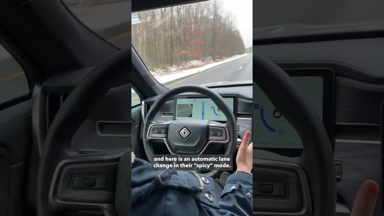 Testing Rivian's "Spicy" hands-free driving mode in the R1S at CR's track