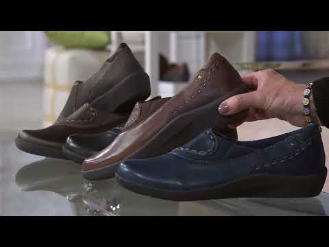 Earth Origins Leather Slip-On Shoes - Leona on QVC