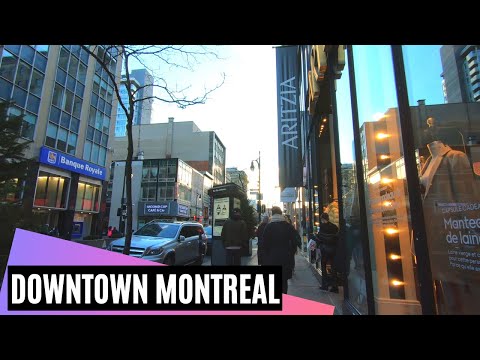 Caminhada noturna no centro de Montreal / Sainte-Catherine, Crescent, Bishop Street