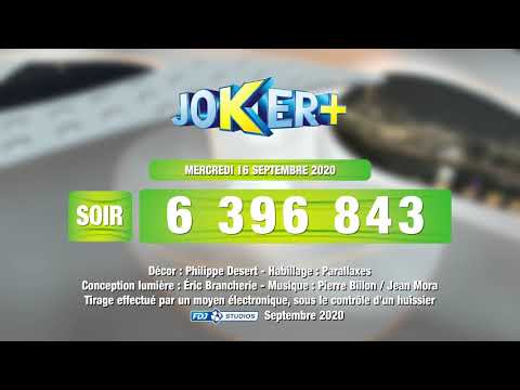 Tirage du soir Joker+® du 16 septembre 2020 - Résultat officiel - FDJ